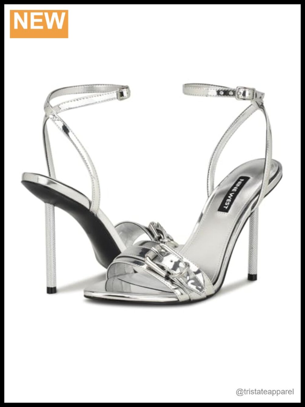 Nine West Rommie Stiletto Heeled Dress Sandal Almond Toe Ankle Strap